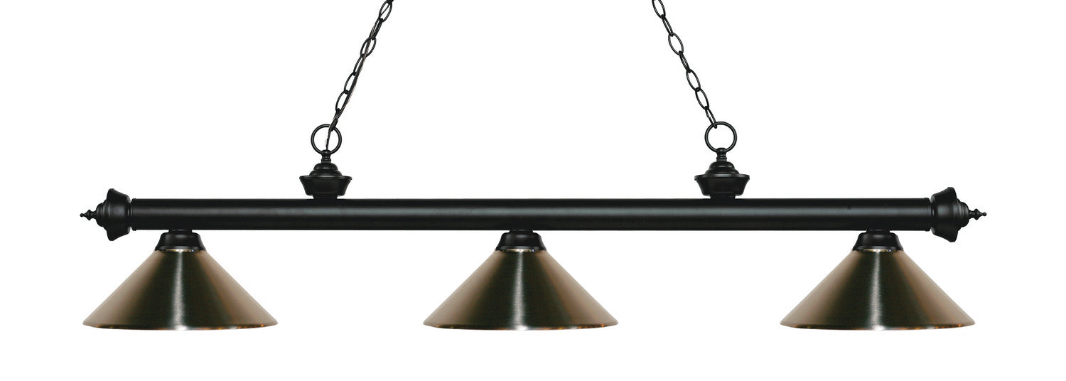Z-Lite 200-3MB-MBN Three Light Billiard, Matte Black