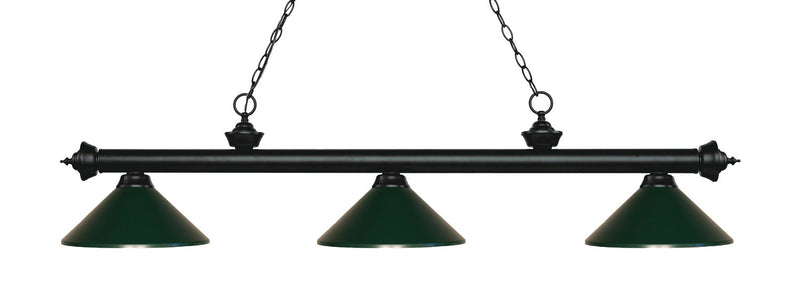 Z-Lite 200-3MB-MDG Three Light Billiard, Matte Black