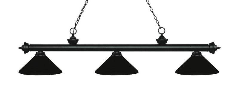 Z-Lite 200-3MB-MMB Three Light Billiard, Matte Black