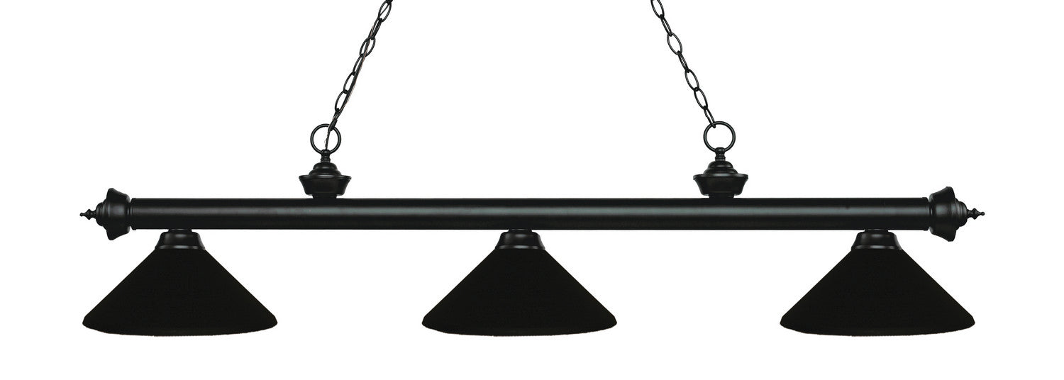 Z-Lite 200-3MB-MMB Three Light Billiard, Matte Black