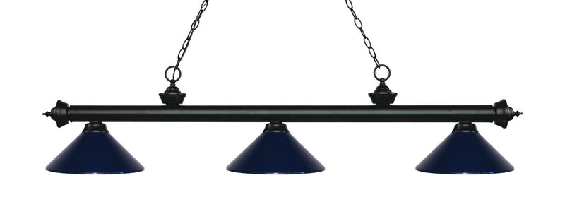 Z-Lite 200-3MB-MNB Three Light Billiard, Matte Black