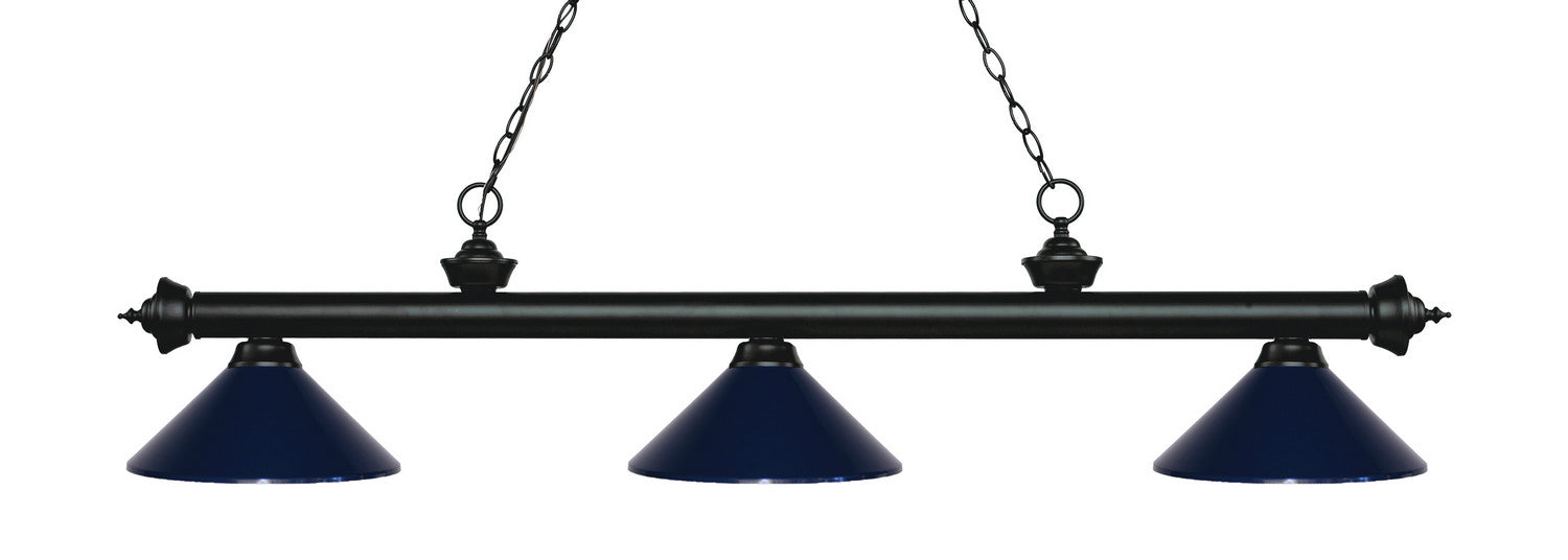 Z-Lite 200-3MB-MNB Three Light Billiard, Matte Black