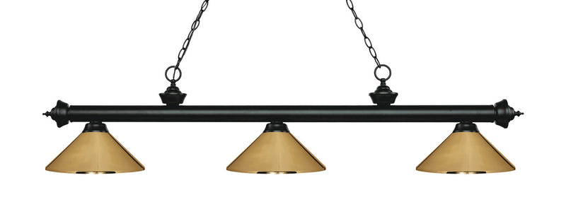 Z-Lite 200-3MB-MPB Three Light Billiard, Matte Black