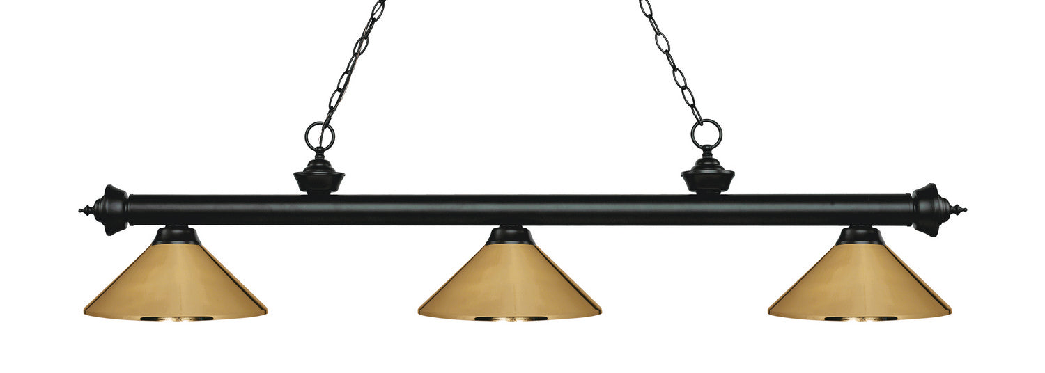Z-Lite 200-3MB-MPB Three Light Billiard, Matte Black