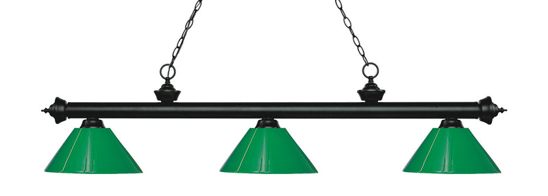 Z-Lite 200-3MB-PGR Three Light Billiard, Matte Black