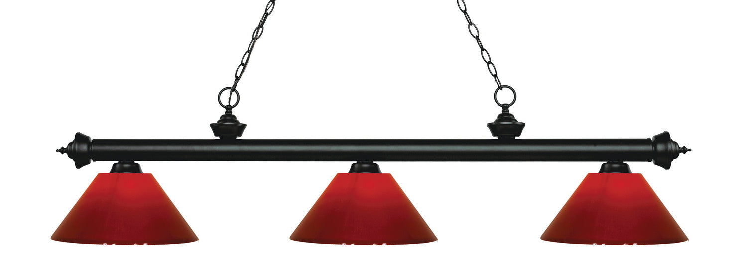 Z-Lite 200-3MB-PRD Three Light Billiard, Matte Black