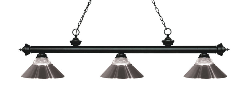 Z-Lite 200-3MB-RBN Three Light Billiard, Matte Black