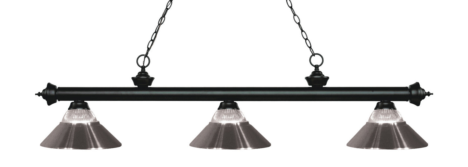 Z-Lite 200-3MB-RBN Three Light Billiard, Matte Black