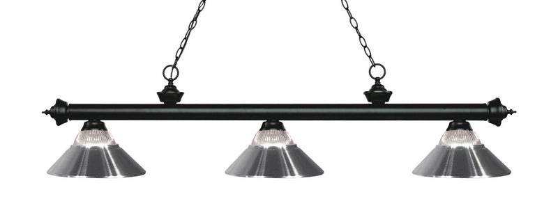 Z-Lite 200-3MB-RCH Three Light Billiard, Matte Black