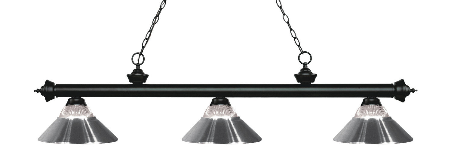 Z-Lite 200-3MB-RCH Three Light Billiard, Matte Black