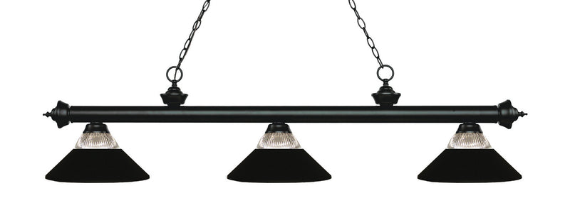 Z-Lite 200-3MB-RMB Three Light Billiard, Matte Black