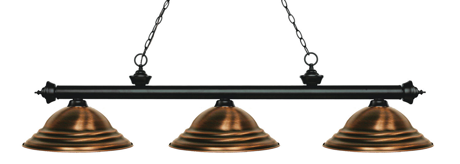 Z-Lite 200-3MB-SAC Three Light Billiard, Matte Black