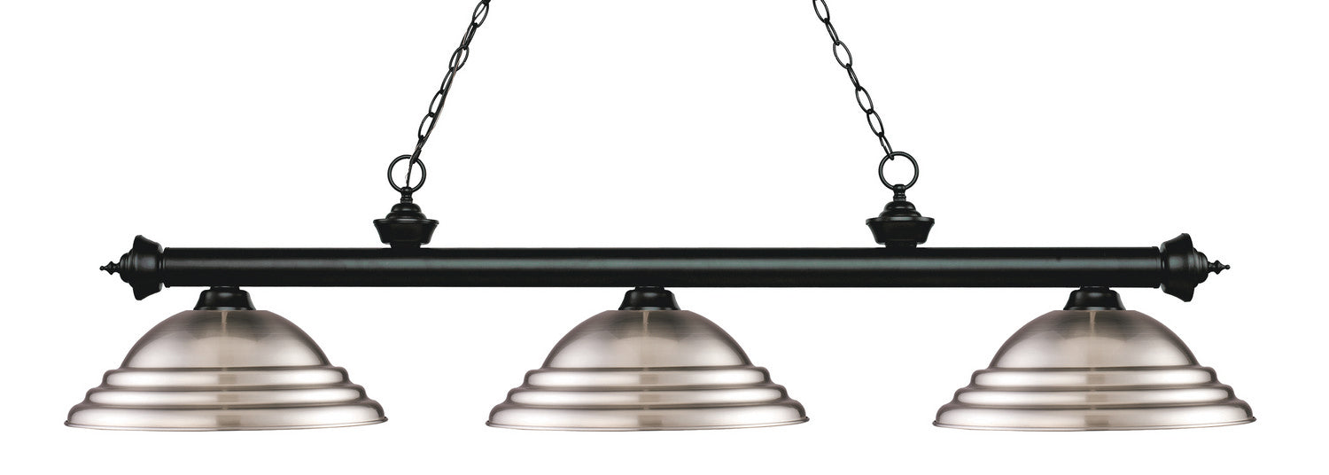 Z-Lite 200-3MB-SBN Three Light Billiard, Matte Black