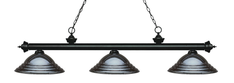 Z-Lite 200-3MB-SGM Three Light Billiard, Matte Black
