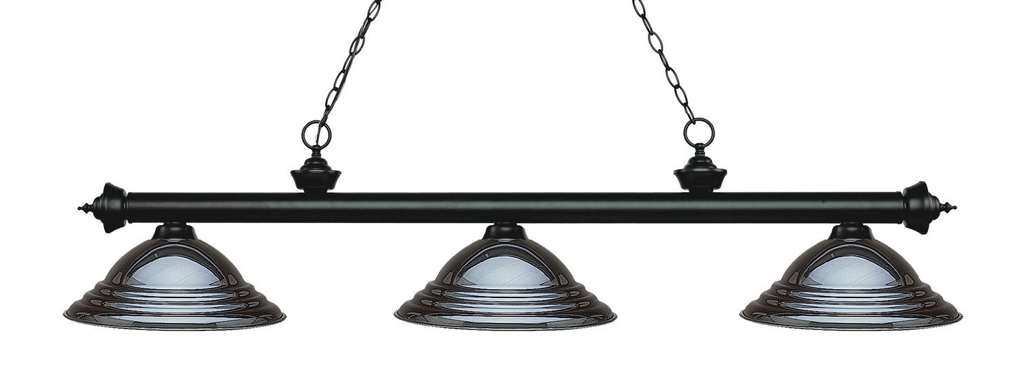 Z-Lite 200-3MB-SGM Three Light Billiard, Matte Black