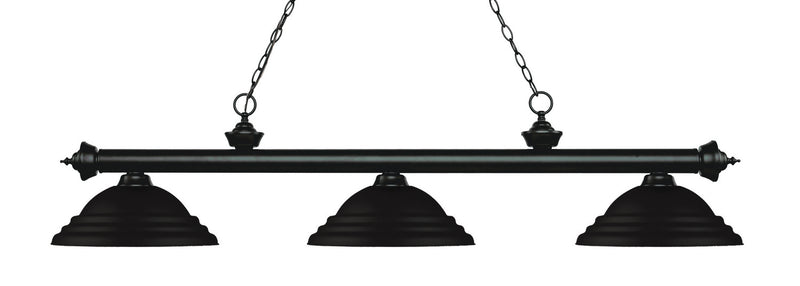 Z-Lite 200-3MB-SMB Three Light Billiard, Matte Black