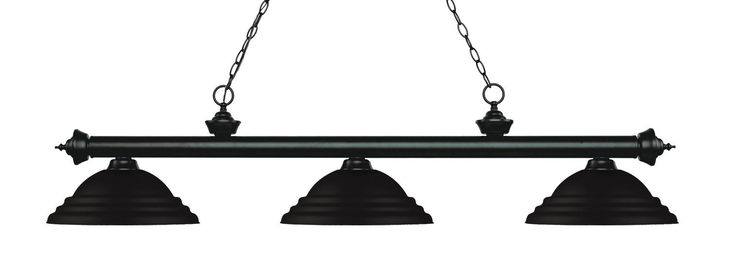 Z-Lite 200-3MB-SMB Three Light Billiard, Matte Black