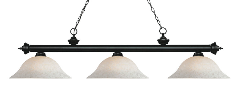 Z-Lite 200-3MB-WM16 Three Light Billiard, Matte Black