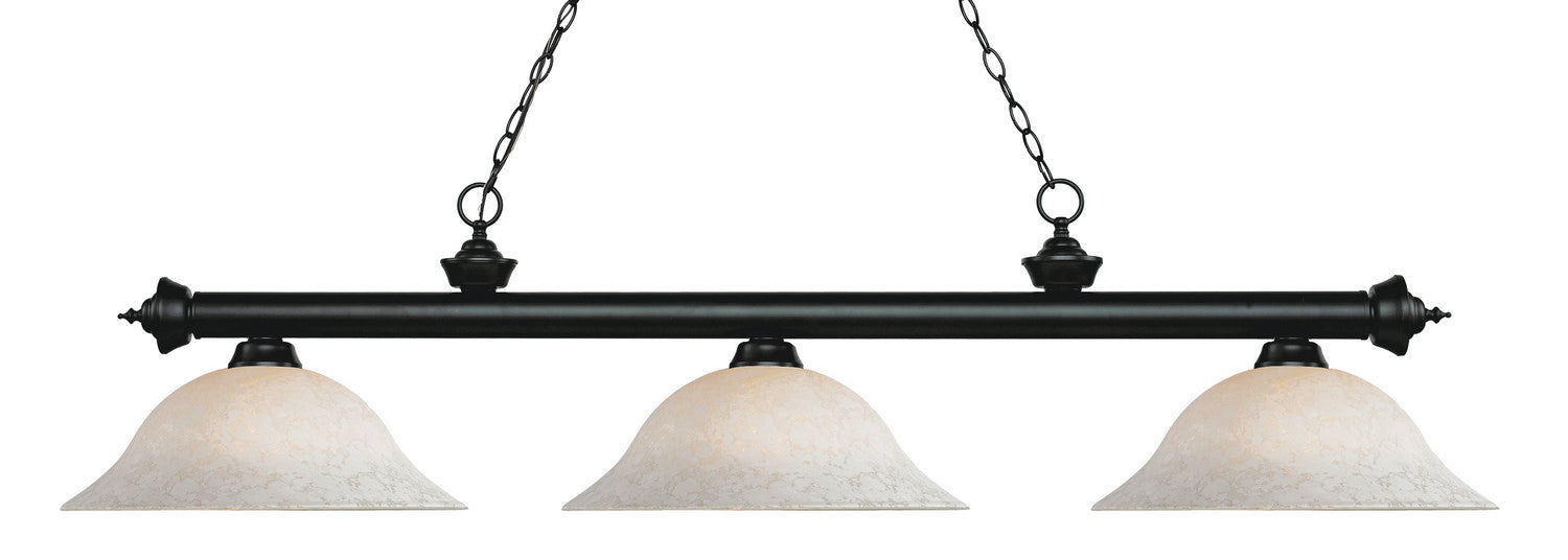 Z-Lite 200-3MB-WM16 Three Light Billiard, Matte Black