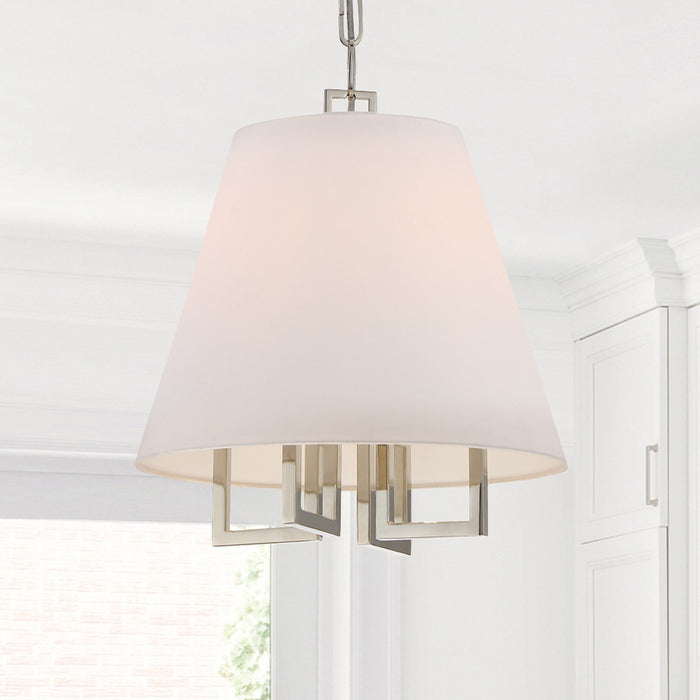 Crystorama 2254-PN Four Light Mini Chandelier, Polished Nickel