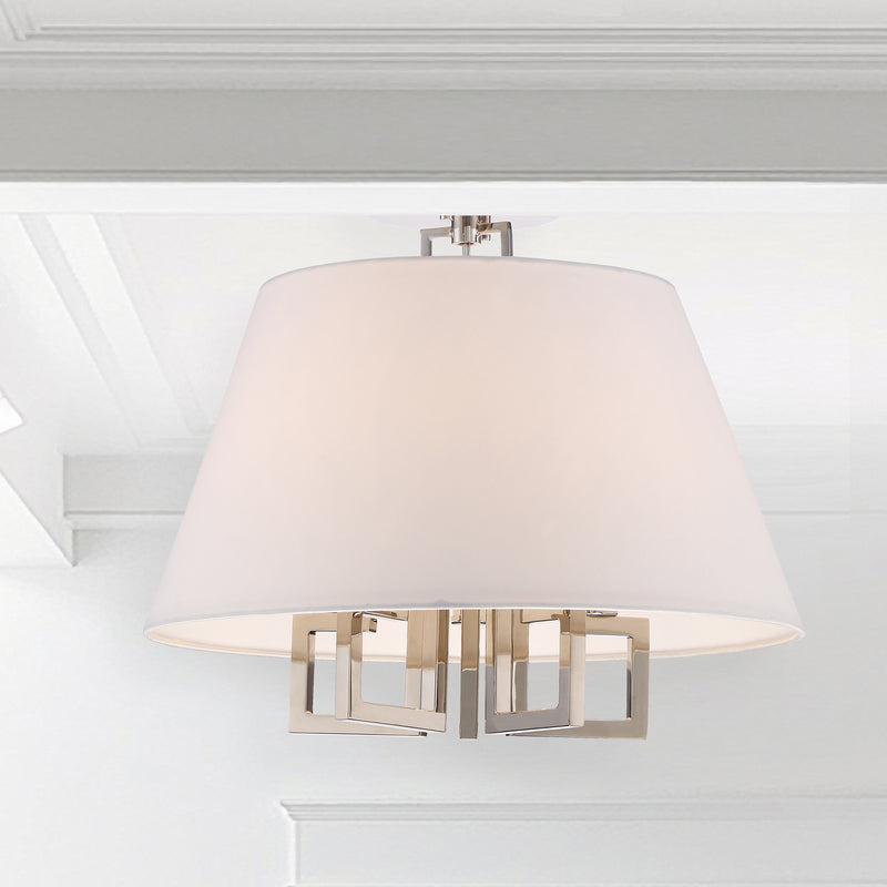 Crystorama 2255-PN_CEILING Five Light Semi Flush Mount, Polished Nickel
