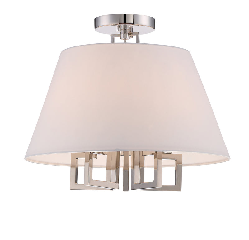 Crystorama 2255-PN_CEILING Five Light Semi Flush Mount, Polished Nickel