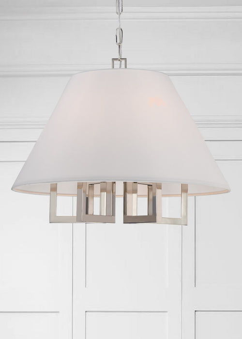 Crystorama 2256-PN Six Light Chandelier, Polished Nickel