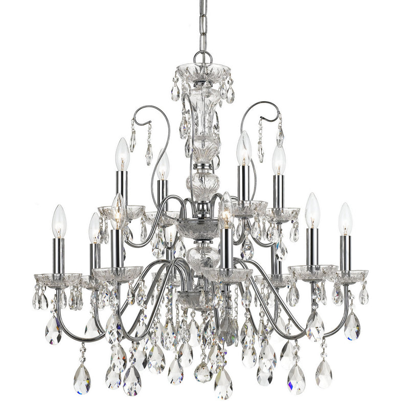 Crystorama 3229-CH-CL-MWP 26 Light Chandelier, Polished Chrome