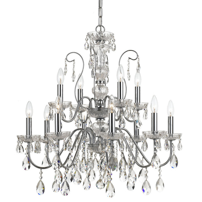 Crystorama 3229-CH-CL-MWP 26 Light Chandelier, Polished Chrome