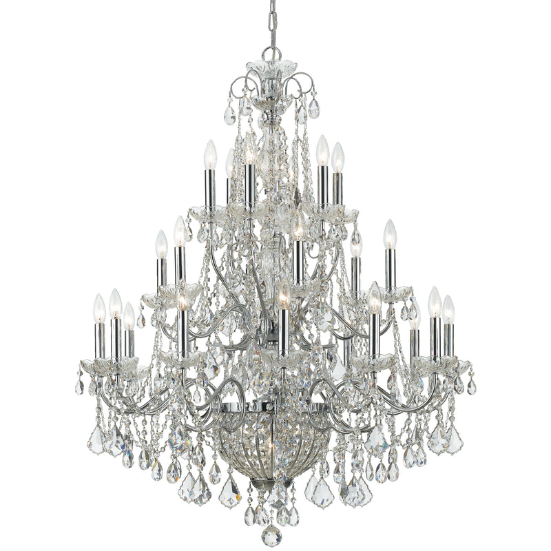 Crystorama 3229-CH-CL-MWP 26 Light Chandelier, Polished Chrome