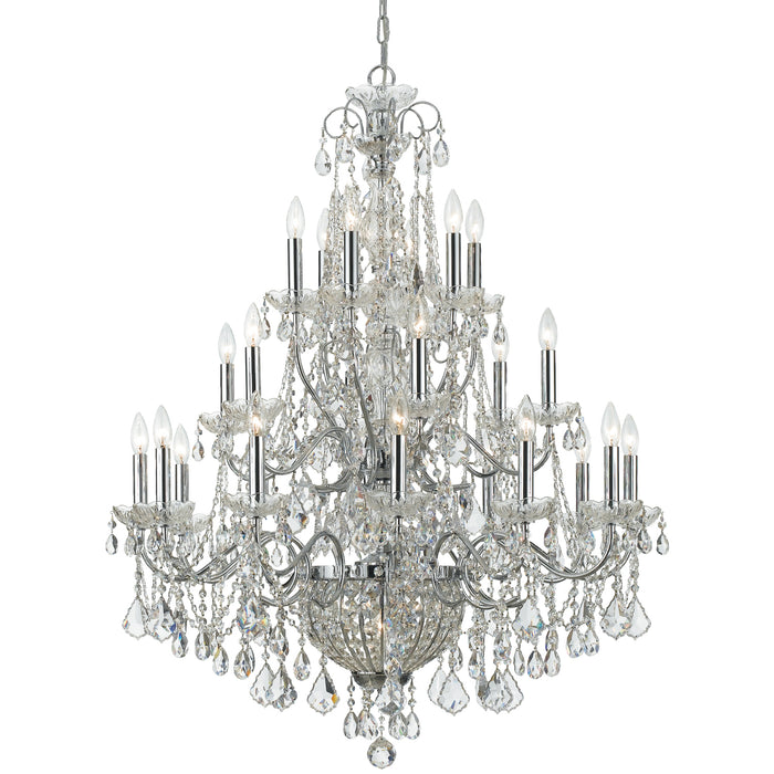 Crystorama 3229-CH-CL-MWP 26 Light Chandelier, Polished Chrome