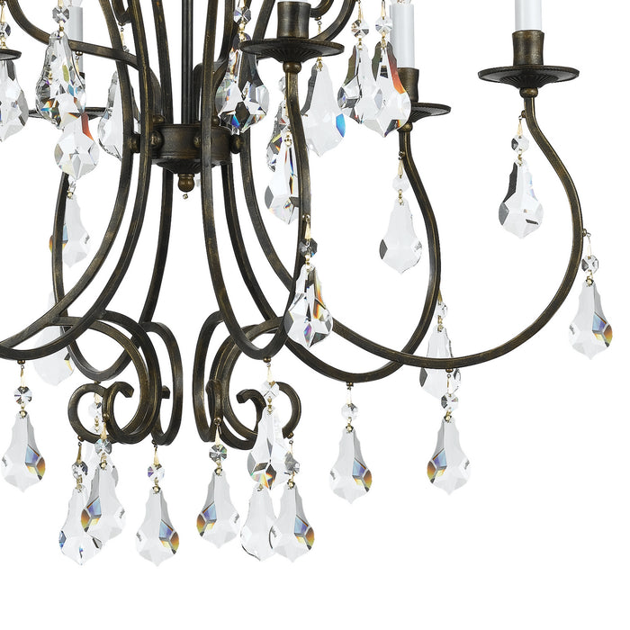 Crystorama 5019-EB-CL-MWP Nine Light Chandelier, English Bronze