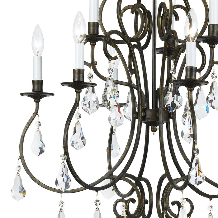 Crystorama 5019-EB-CL-MWP Nine Light Chandelier, English Bronze