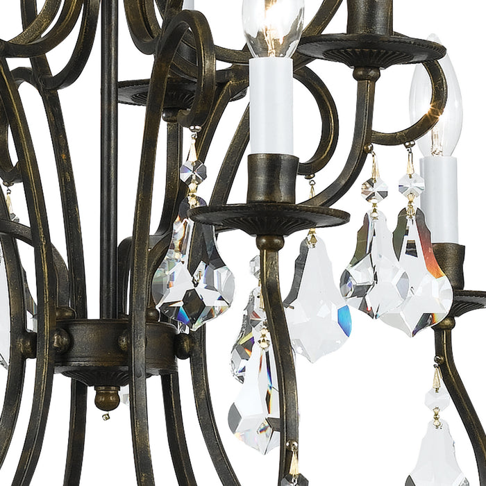 Crystorama 5019-EB-CL-MWP Nine Light Chandelier, English Bronze