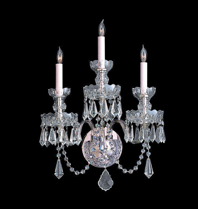 Crystorama 5023-CH-CL-MWP Three Light Wall Sconce, Polished Chrome