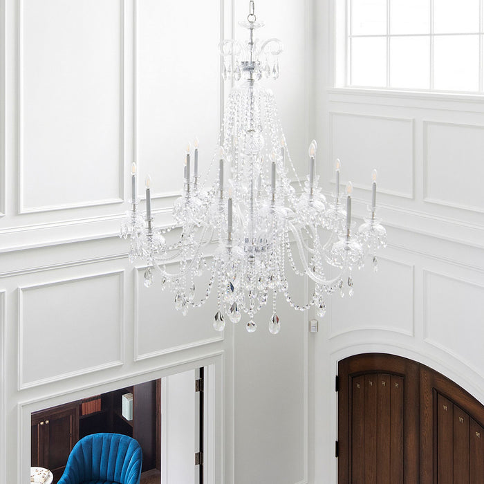 Crystorama 5028-CH-CL-MWP 16 Light Chandelier, Polished Chrome