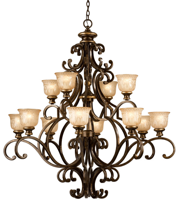 Crystorama 7412-BU 12 Light Chandelier, Bronze Umber