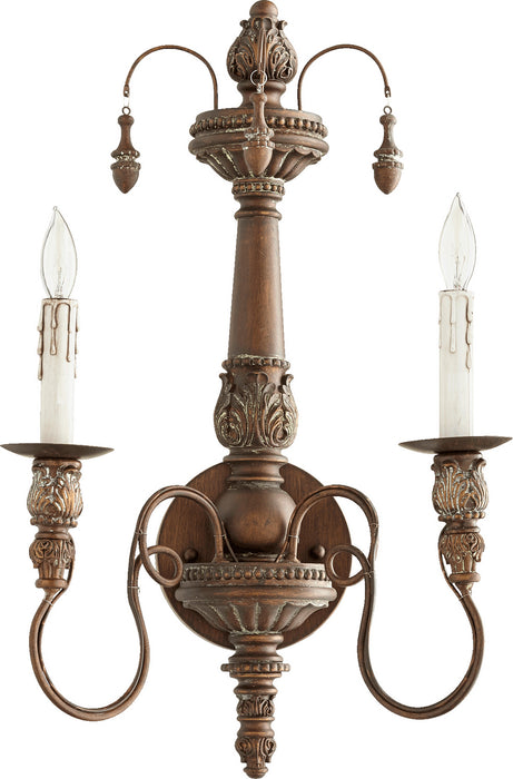 Quorum 5506-2-39 Two Light Wall Mount, Vintage Copper
