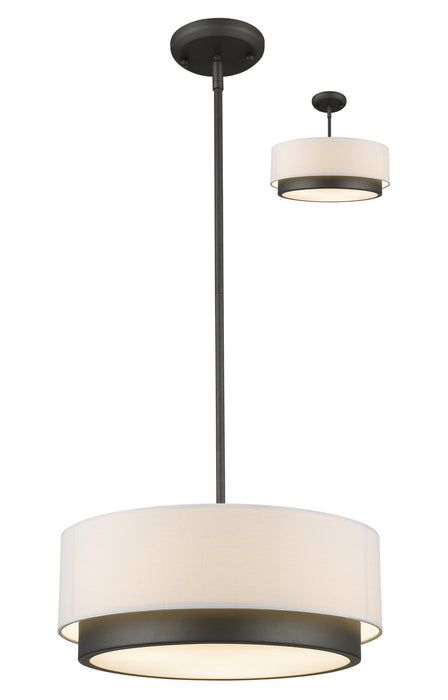 Z-Lite 196-16 Three Light Pendant, Factory Bronze