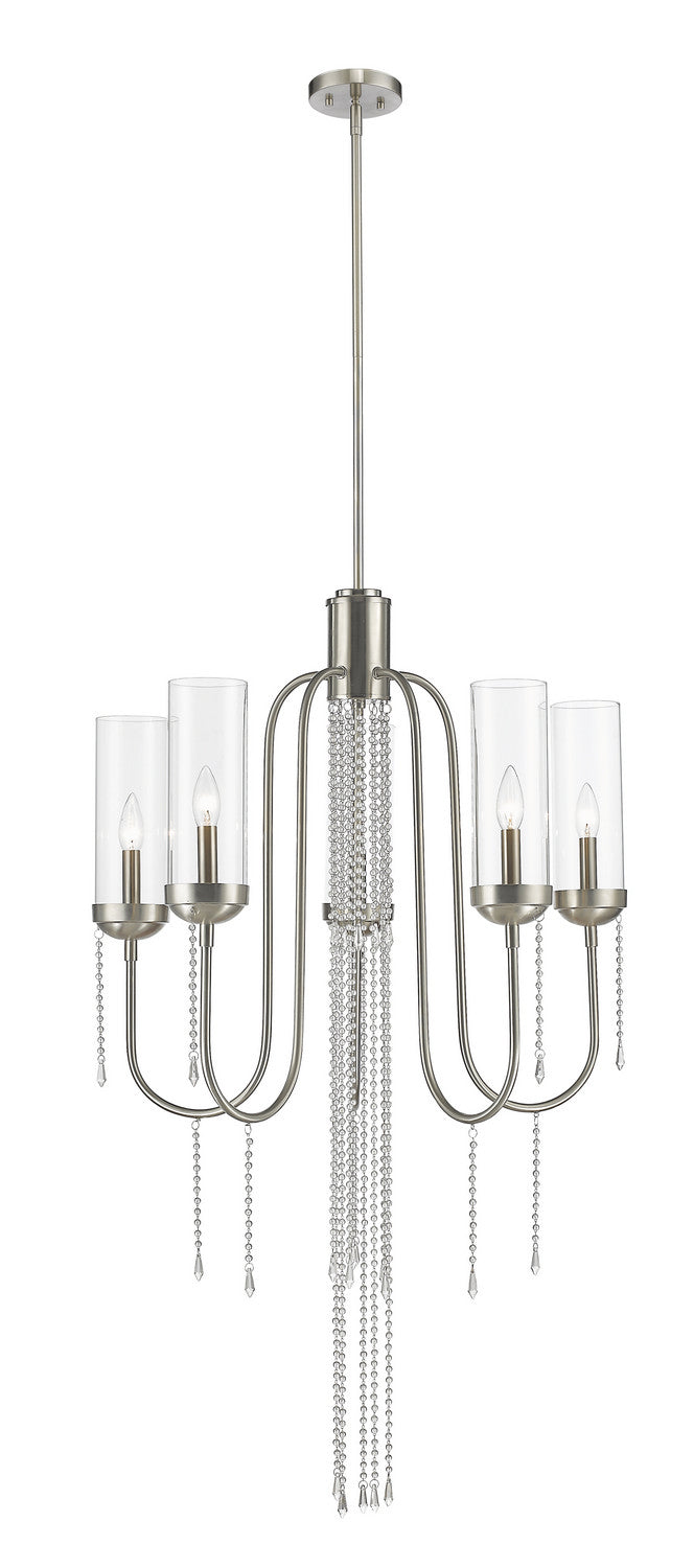 Z-Lite 433-5BN Five Light Chandelier, Brushed Nickel