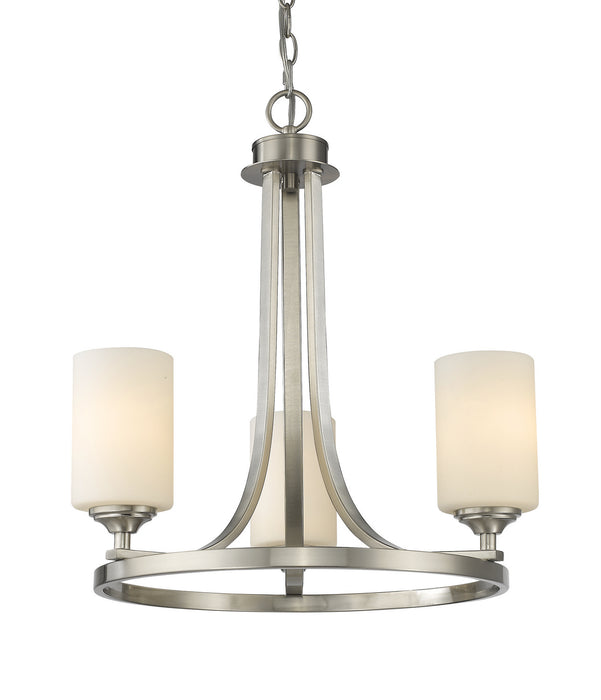 Z-Lite 435-3BN Three Light Chandelier, Brushed Nickel
