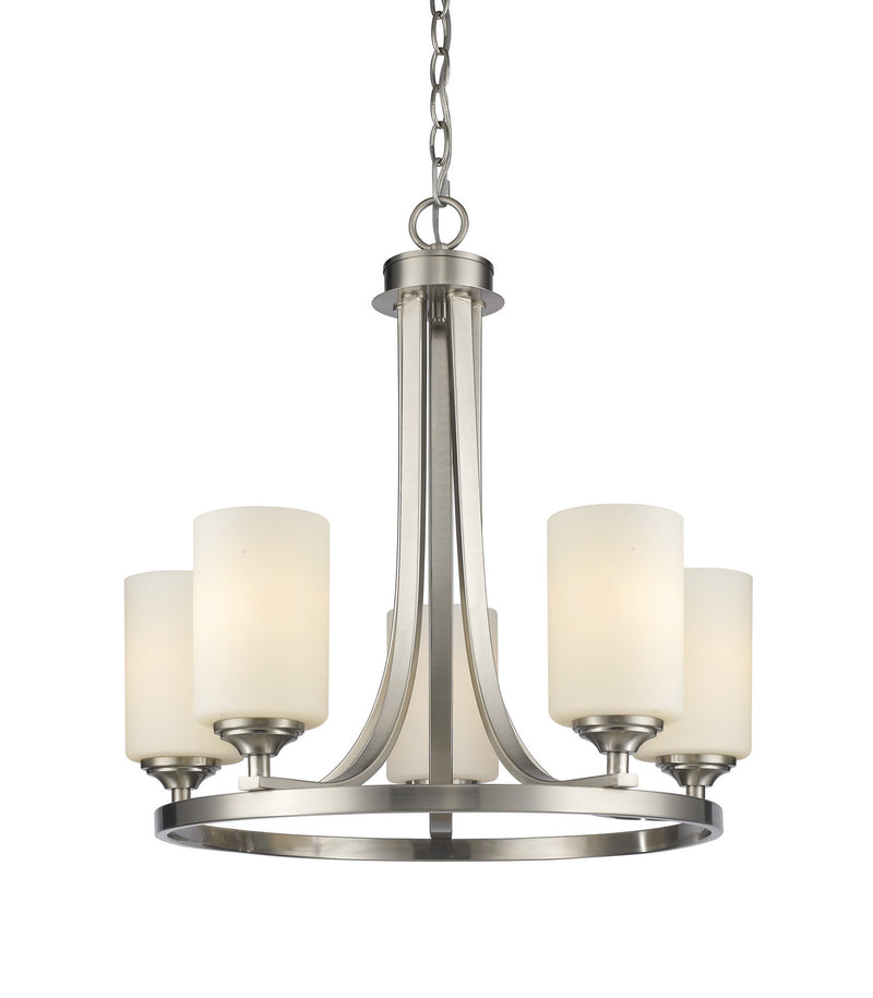 Z-Lite 435-5BN Five Light Chandelier, Brushed Nickel