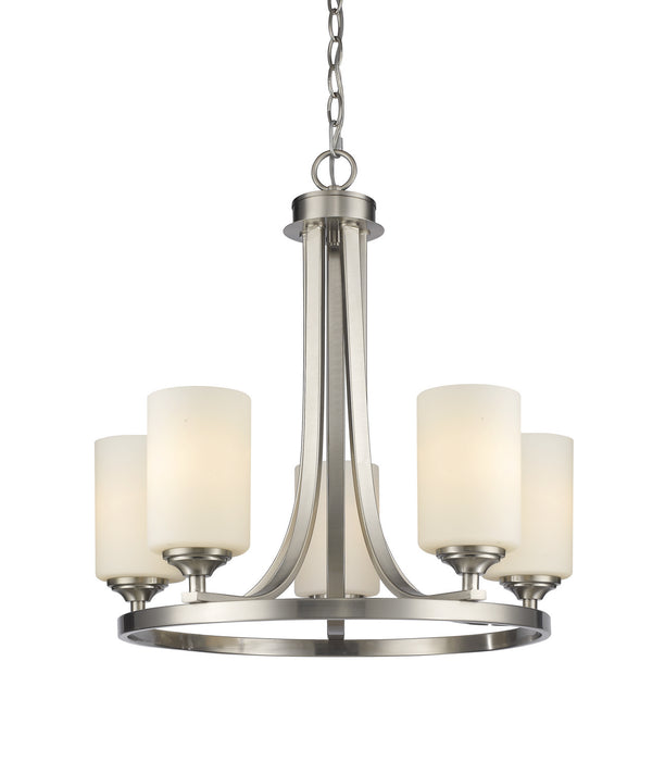 Z-Lite 435-5BN Five Light Chandelier, Brushed Nickel