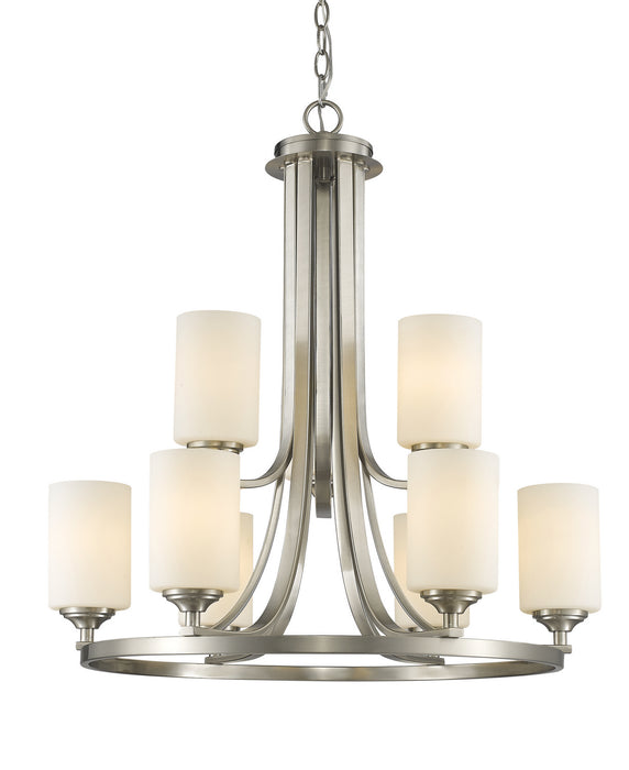 Z-Lite 435-9BN Nine Light Chandelier, Brushed Nickel