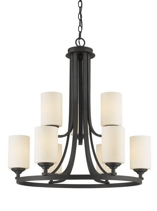 Z-Lite 435-9BRZ Nine Light Chandelier, Bronze