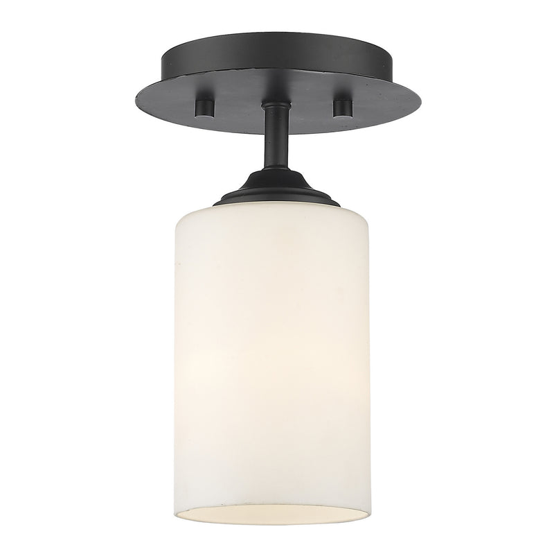 Z-Lite 435F1-BRZ One Light Flush Mount, Bronze