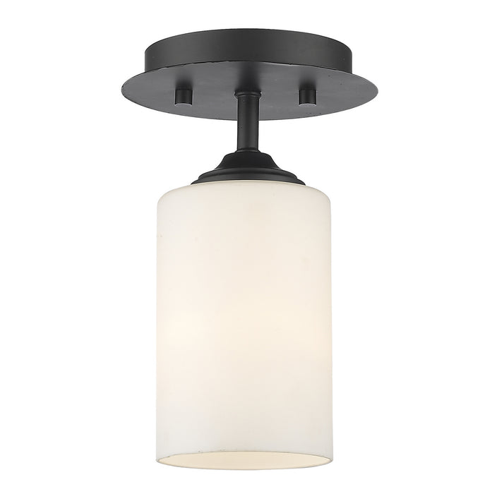 Z-Lite 435F1-BRZ One Light Flush Mount, Bronze