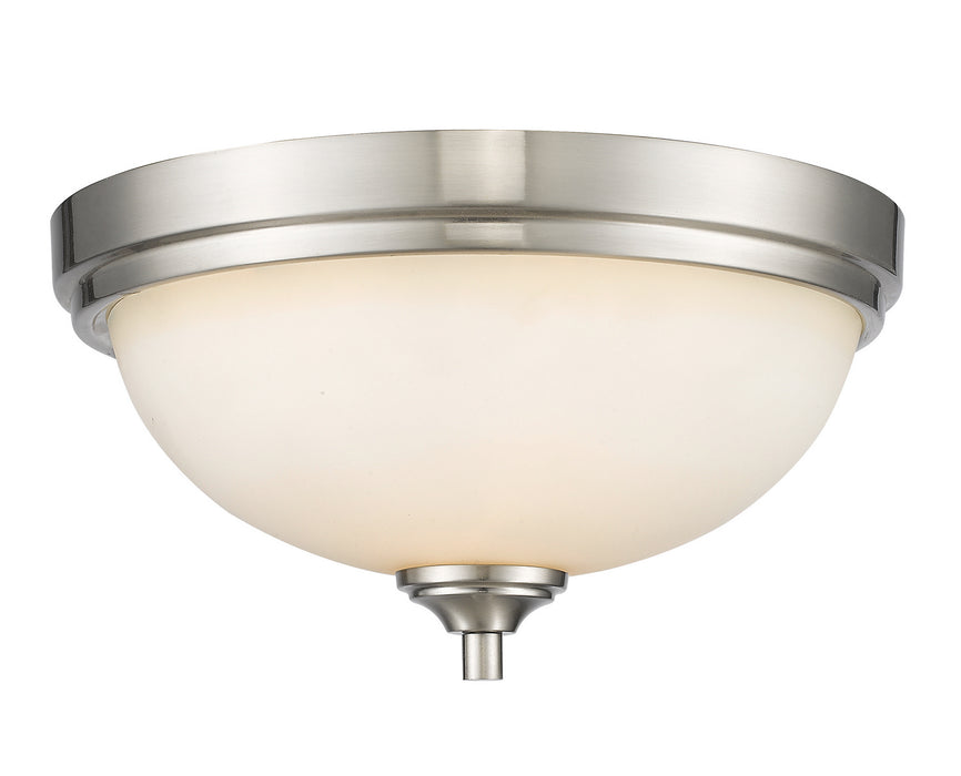 Z-Lite 435F2-BN Two Light Flush Mount, Brushed Nickel