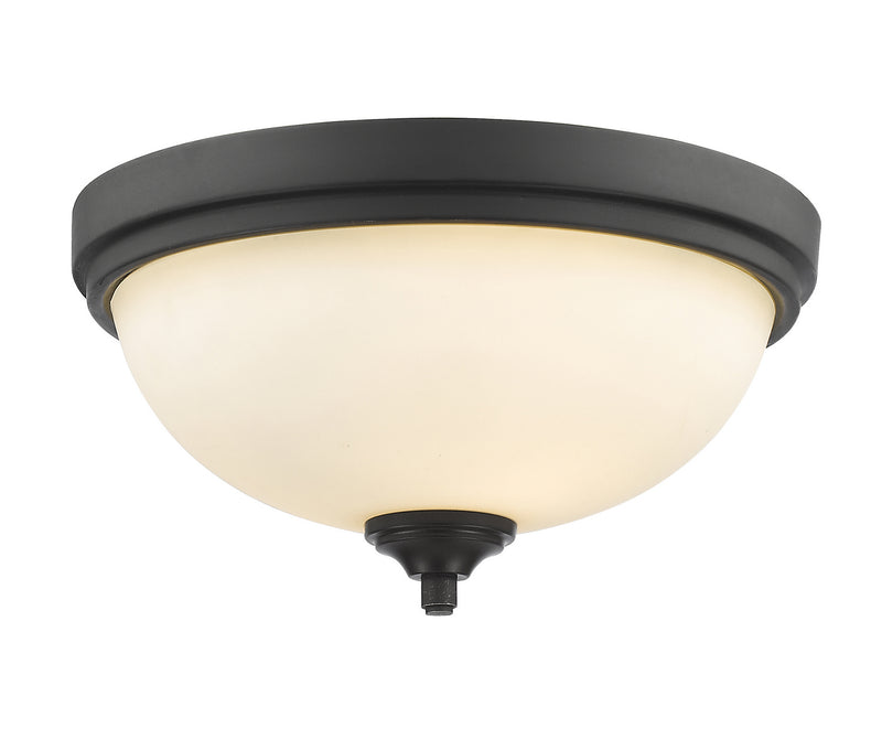 Z-Lite 435F2-BRZ Two Light Flush Mount, Bronze