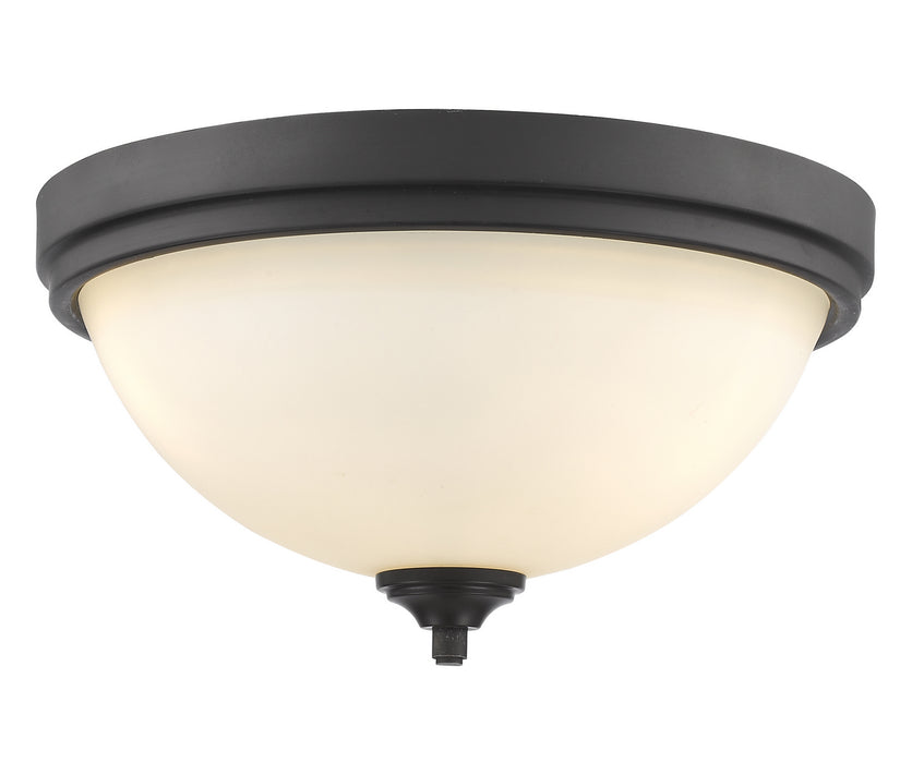 Z-Lite 435F3-BRZ Three Light Flush Mount, Bronze
